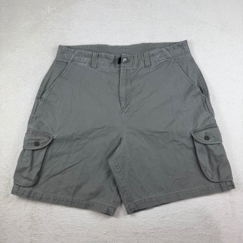 Nike ACG Mens Gray/Green Cotton Twill Cargo Shorts Size 38 Outdoor Hiking Casual